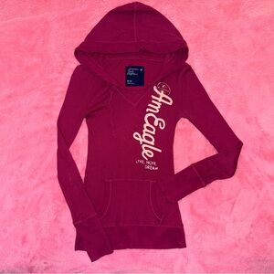 2010 Vintage American Eagle burgundy long sleeve hoodie